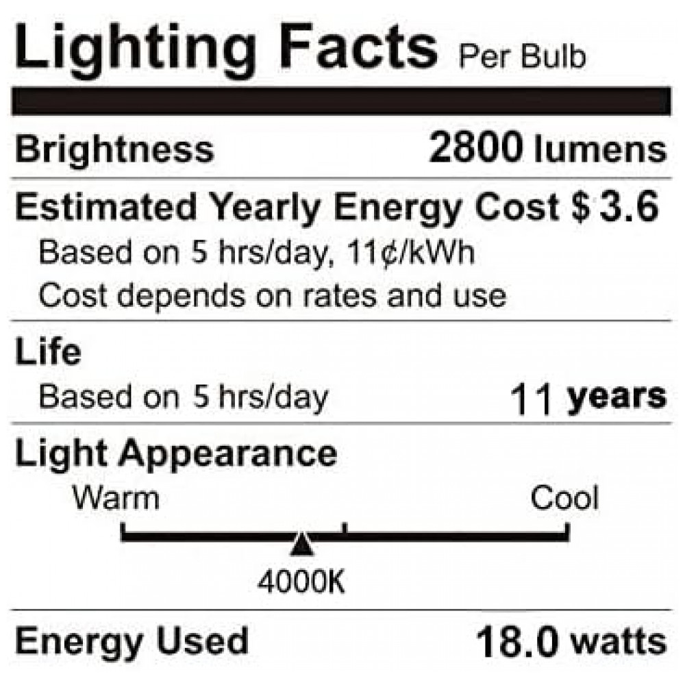 Lâmpadas LED RA RAYHOO 18W 2800 Lumens 4000K Nature White E26/E27, Equivalente 120-180W, Ultra Brilhante, Não Dimável, - Imagem 4