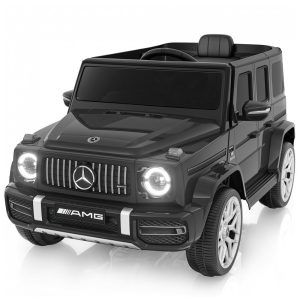 Carro Elétrico Infantil Licenciado  AceCruisers Mercedes-Benz G63 12V Preto 2 Motores Controle Remoto Música LED 3 Velocidades Cinto