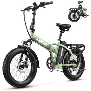 Bicicleta Elétrica Dobrável bluebiko F6B com Motor Brushless 750W (Pico 1000W) Bateria Removível 48V 20Ah Freios a Disco Duplos e Sistema de Transmissão 7 Velocidades e autonomia de 128km VERDE
