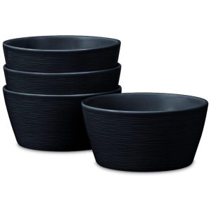 Conjunto de Tigelas Estilo Clássico com 4 Peças Capacidade de 740mL Material de Porcelana e Formato Redondo Noritake 43817-500D Preto