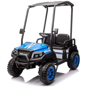 Carrinho Elétrico Infantil 4x4 24V Sopbost 4 Lugares Controle Remoto Suspensão EVA 4 Motores MP3 Bluetooth Azul