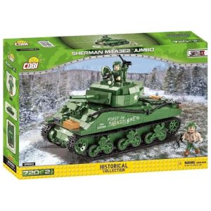 Kit de Construção Tanque Sherman M4A3E2 JUMBO com 720 Peças COBI Verde