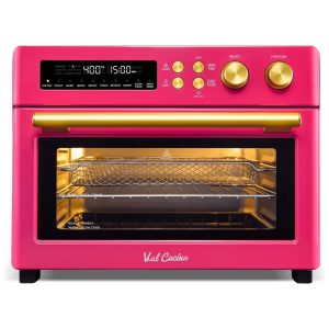 Forno Elétrico 10 em 1 245L com Aquecimento Infravermelho e 10 Funções Predefinidas 110V 1750W VAL CUCINA Rosa