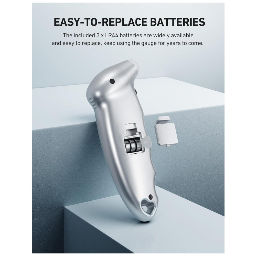 Manômetro Digital AstroAI para Pressão de Pneus de 0150 PSI Preciso em Incrementos de 0,1, Conjunto de 3 Unidades para Carros, Caminhões e Bicicletas - Imagem 8