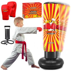 Atlasonix Monster Saco de Pancadas Inflável para Crianças - Divertido Seguro e Durável - Ideal para Idades 8 a 12