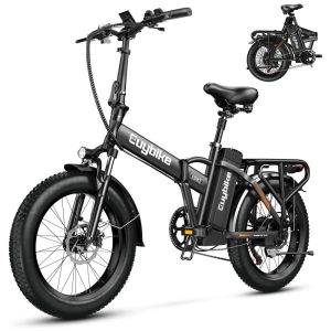 Bicicleta Elétrica Dobrável Bluebiko F6B com Motor Brushless 750W (Pico 1000W) Bateria Removível 48V 20Ah Freios a Disco Duplos e Sistema de Transmissão 7 Velocidades e autonomia de 128km F6B-Black