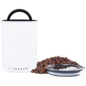 Airscape Pote Hermético para Café 500g Aço Inoxidável Branco