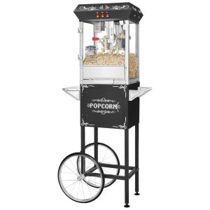 Carrinho de Pipoca Retrô com Panela de 226g e Produz até 108 kg de Pipoca 110V 850W Great Northern Popcorn Preto