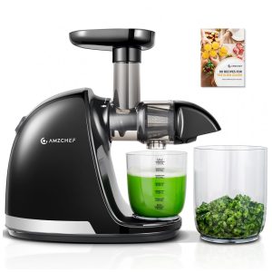 Centrifuga de Frutas com Função Reversa e Alto Rendimento 110V 150W AMZCHEF Preto