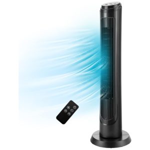 Ventilador de Torre com 3 Modos 4 Velocidades e Controle Inteligente 110V 50W Tangkula Preto