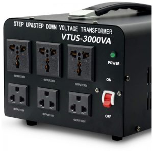 Transformador de Tensão 3000W Converte 220V para 110V ou 110V para 220V Yinleader VTUS 3000 6S Preto