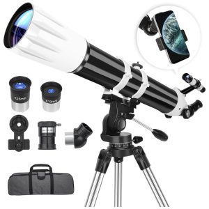 Telescópio Refrator Astronômico de 90mm e 900mm para Adultos de Alta Potência - Telescópio Profissional Multi-Revestido para IniciantesHawkko
