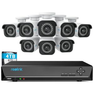 Sistema de Câmeras de Segurança 16 Canais 4K 8MP PoE IP 8 PCS REOLINK RLK16 800B8 Branco