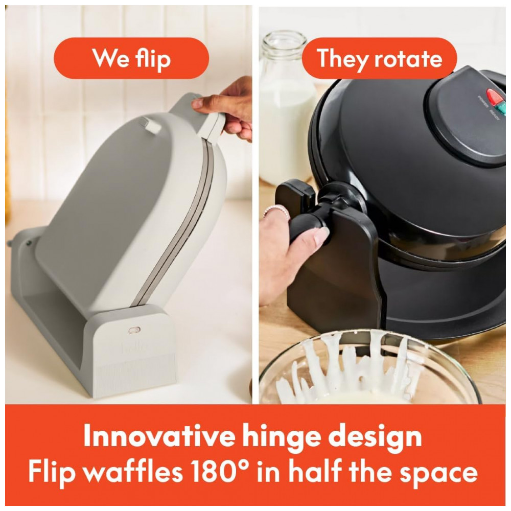 Bella FlipnStore Máquina de Waffles com Revestimento Cerâmico EverGood Antiaderente, Utensílios de Cozinha Compactos, Luz Indicadora de Energia, - Imagem 3