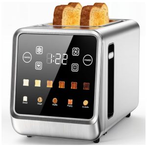 Torradeira Digital de Aço Inoxidável 2 Fatias com Tela Sensível ao Toque e Slot Largo de 381 cm - Foyoconven