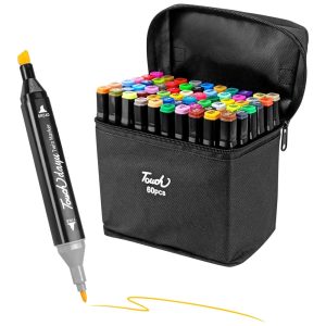 Conjunto de Canetas Artisticas 60 Cores de Pontas Duplas para Crianças e Adultos GCVOPTON