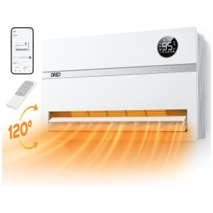 Aquecedor Elétrico de Parede Inteligente com Oscilação Vertical 120 Termostato Digital e Controle Remoto Dreo WH719S 110V 1500W Branco