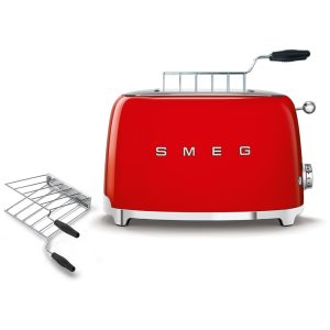 Torradeira Smeg 2 Fatias com Suporte para Sanduíche Vermelha