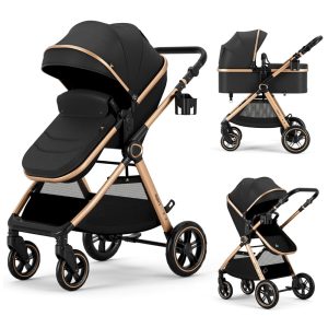 Carrinho de Bebê 2 em 1 Moisés Conversível para Bebês de 0 a 36 Meses - Luxo e Conforto para seu Bebê!ACCOMBE