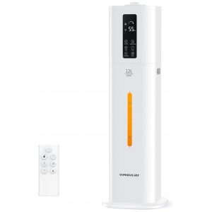 Umidificador Ultrassônico para Salas Grandes 12L de Preenchimento Superior 3 Níveis de Névoa e Temporizador VAGKRI VAHM03 Branco