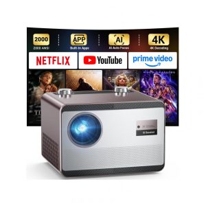 Projector 4K HAPPRUN Cinza Roxo 2000 ANSI WiFi Bluetooth C58 PRO