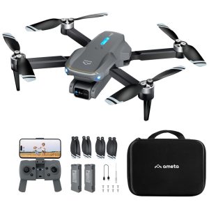 Drone com Câmera 4K UHD para Adultos S20 Lite Brushless Motor FPV RC Dobrável 36 Minutos de Voo Altitude Hold e Giros de 360° Ameta Cinza