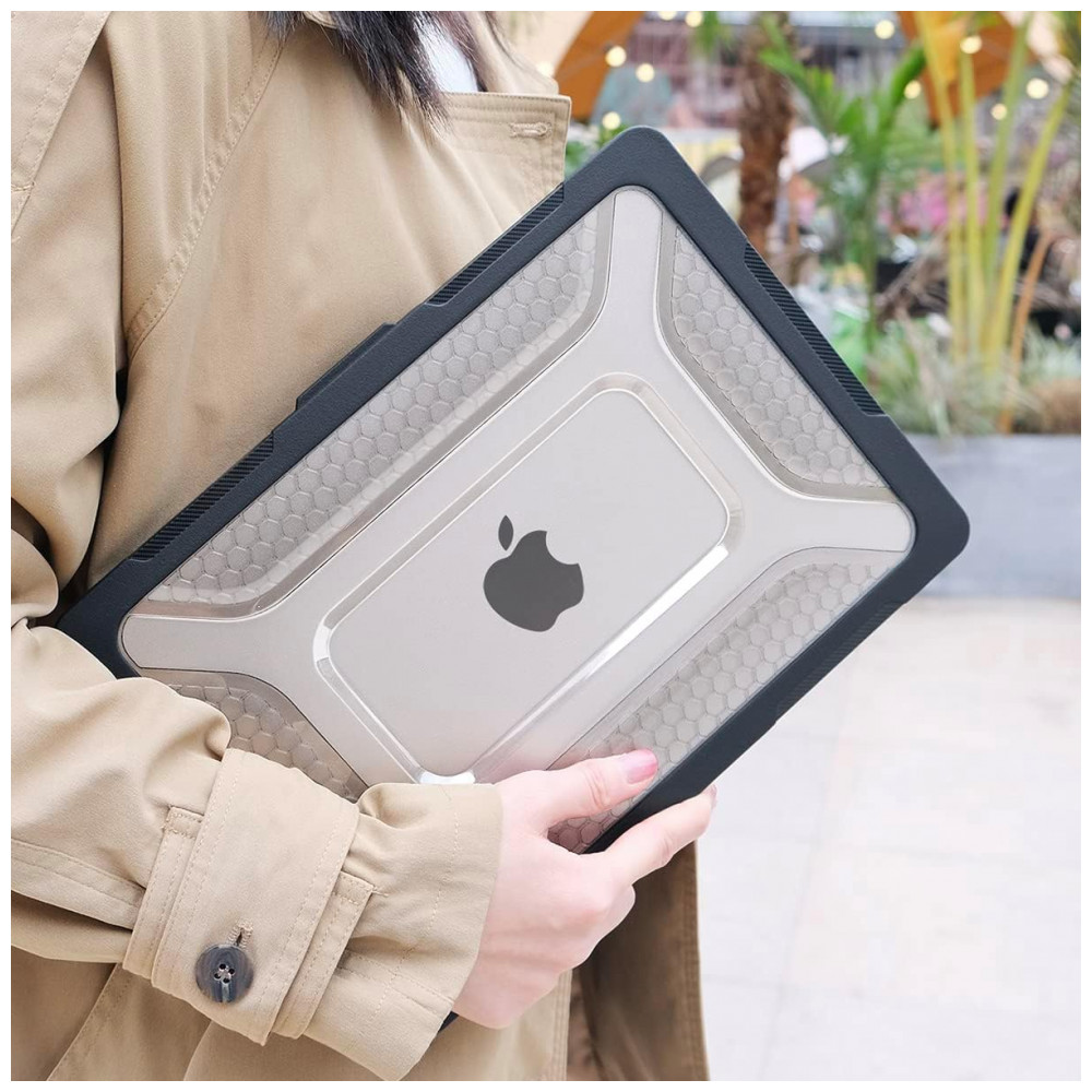 Capa Rígida Batianda Honeycomb MacBook Air 136" Cinza-Rocha – Modelos A2681 A3113 A3240 com Suporte Dobrável e Proteção Completa - Imagem 7