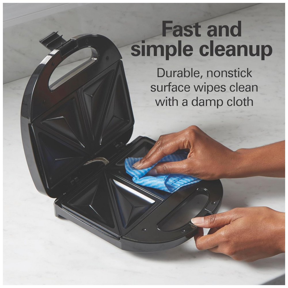 Máquina de Sanduíche Hamilton Beach Elétrica com Placas Antiaderentes Livres de PFAS, Prepara Sanduíches Recheados, Omeletes, Compacta - Imagem 4