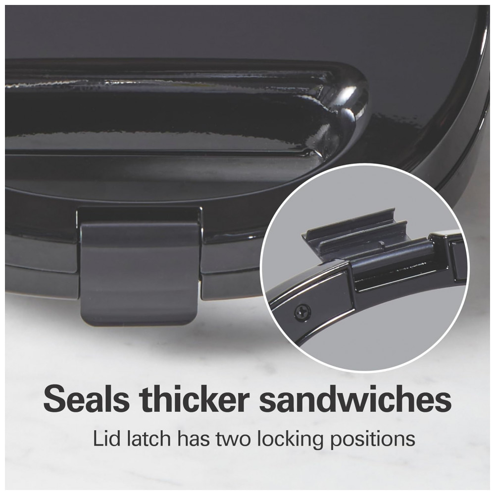 Máquina de Sanduíche Hamilton Beach Elétrica com Placas Antiaderentes Livres de PFAS, Prepara Sanduíches Recheados, Omeletes, Compacta - Imagem 5