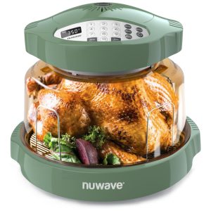 Panela Forno Infravermelho Elétrico com Temperaturas Ajustáveis 100 Predefinições e 50 Memória 110V 1500W Nuwave Verde Escuro