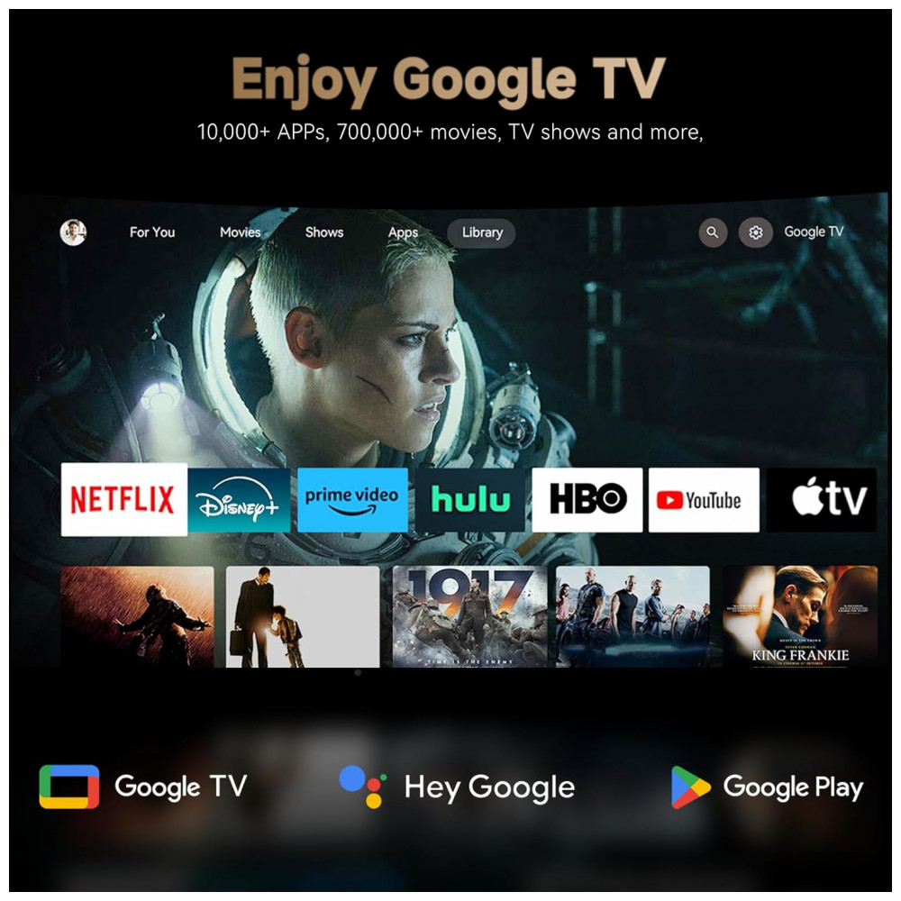 Projetor Wanbo X5 Pro Google TV 4K com 1100 ANSI Lumens, WiFi e Bluetooth, Projetor Inteligente para Casa ao Ar Livre, Foco Automático Keystone, HDMI - Imagem 2