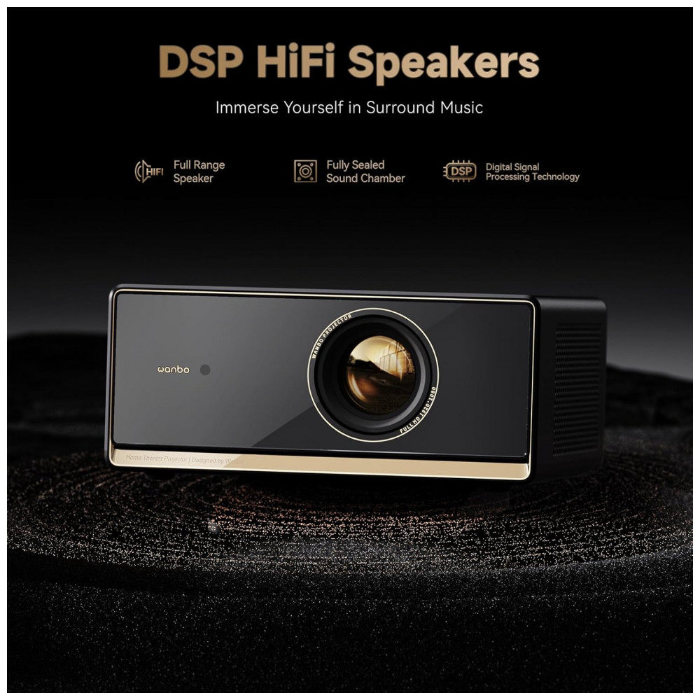Projetor Wanbo X5 Pro Google TV 4K com 1100 ANSI Lumens, WiFi e Bluetooth, Projetor Inteligente para Casa ao Ar Livre, Foco Automático Keystone, HDMI - Imagem 5