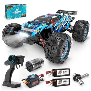 Carrinho de Controle Remoto 68km h 4x4 Off Road para Adultos e Crianças Hosim Azul