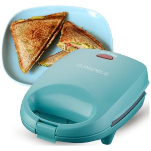 Sanduicheira Mini Lancheira Cerâmica Antiaderente Luz Indicadora Molde de 127x112 Centímetros Ideal para Rabanada Sanduíche de Atum PREMIUS