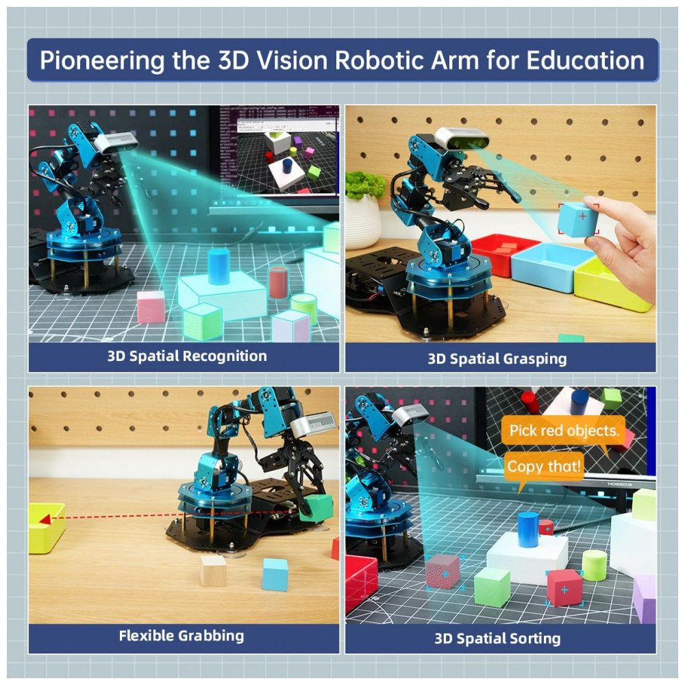 Hiwonder ArmPi Ultra – Braço Robótico 6DOF com ROS2, ChatGPT e Visão Computacional – Kit Avançado para Ensino de Inteligência Artificial e Programação com Raspberry Pi - Imagem 5