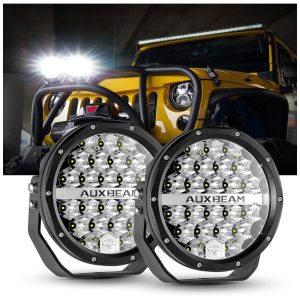 Farol de Milha LED Offroad com 24000 Lúmens e Luz Branca 32V 240W 2Un Auxbeam Preto