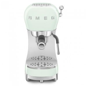 Máquina de espresso manual Smeg verde pastel retrô com bomba 15 bar termobloco vaporizador de leite e reservatório 110V