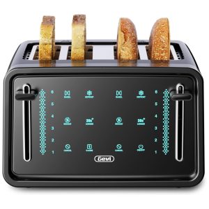 Torradeira Elétrica de 4 Fatias com 7 Níveis de Tostagem Aço Inoxidável 900W 110v GEVI Prateado