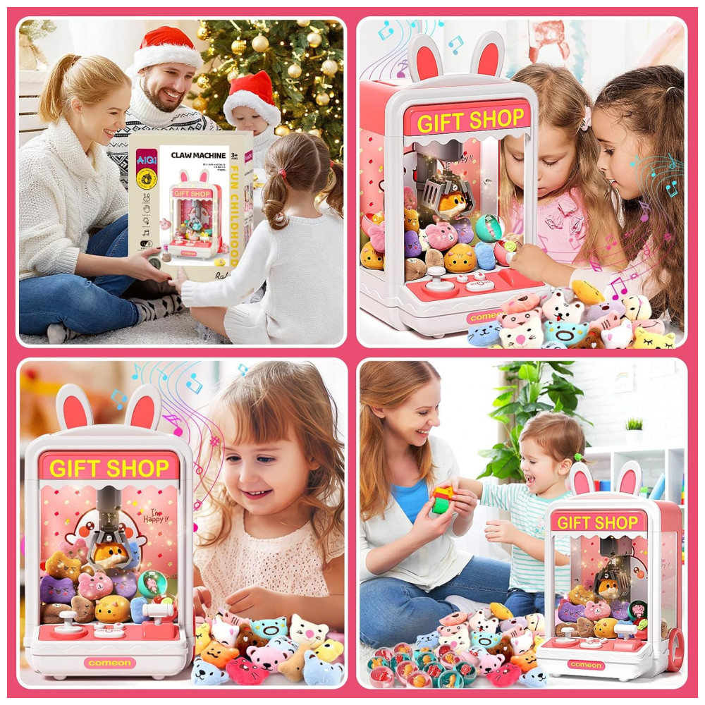 Aiqi Máquina de Garra 30 PCS para Crianças Rabbit/Bunny com Luzes e Sons, Mini Vending Machine Eletrônica para Meninas de 3 a 8 Anos - Imagem 7