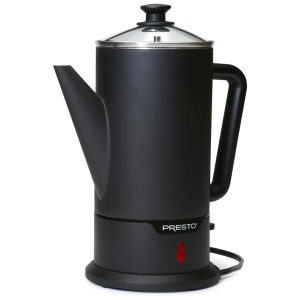 Cafeteira em Aço Inoxidável com Capacidade para 12 Xícaras Design Moderno e Alça que Permanece Fria Presto 02815 Preto Fosco