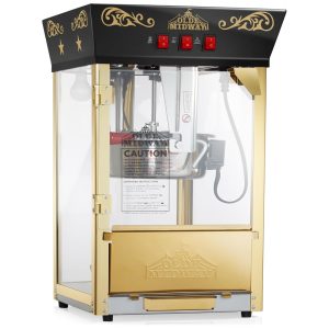 Pipoqueira Elétrica de Bancada Estilo Cinema com Chaleira de 295g e Capacidade 4L 850w Olde Midway Vintage Preta