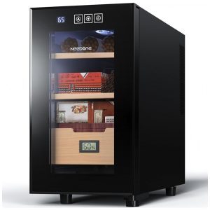 Umidor Elétrico para Charutos 150 Unidades com Prateleiras Higrômetro e Luz Led 110 Volts NEEDONE Preto