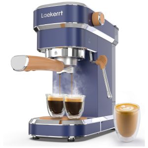 Cafeteira Elétrica Expresso Automática 20Bar Aço Inoxidável 110v LAEKERRT Azul