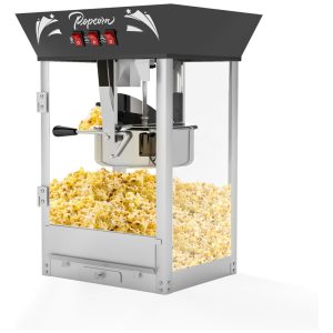 Pipoqueira Comercial 850 W Estilo Cinema Estrutura de Aço Portas de Vidro Temperado - Ideal para Cinema em CasaELOMBR