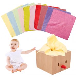 Brinquedo Montessori Caixa Sensorial com Tecido para Bebês d 6 a 12 Meses Adena Montessori