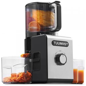 Extrator de Suco a Frio TUUMIIST 165 cm com Boca de Alimentação Grande para Frutas e Vegetais Inteiros Alto Rendimento de Suco Fácil de Limpar