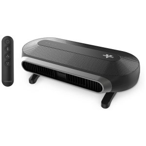 Ventilador de Torre Horizontal Estilo Moderno com Inclinação Ajustável 5 Velocidades Silencioso Controle Remoto e Digital 110V Vornado Preto