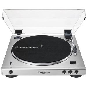 Toca-Discos Estéreo Bluetooth Audio-Technica AT-LP60XBT-SV Prateado Hi-Fi 2 Velocidades Tampa Anti-Ressonância Prato de Alumínio Fundido