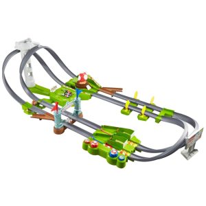 Pista Hot Wheels Mario Kart Circuit com 2 Veículos Inclui Booster e Karts do Mario e Yoshi Playset de Corrida