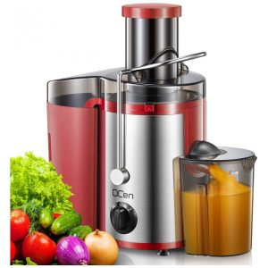 Centrifuga de Frutas em Aço Inoxidável com Bocal Largo 110V 500W QCen Vermelho